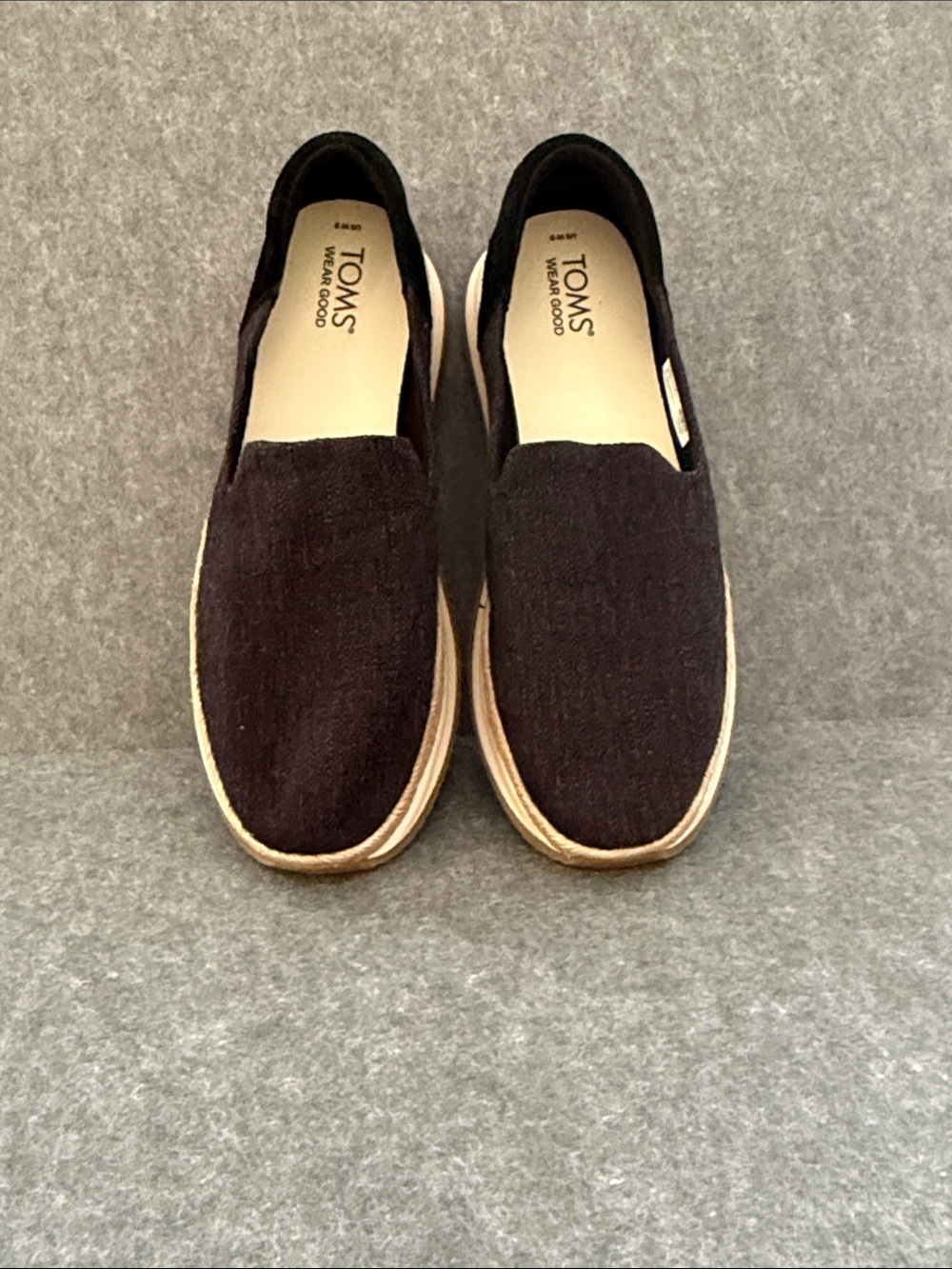 Toms - Womens Jocelyn slip ons espadrilles black size 9 NWOB textile and leather - Picture 2 of 10